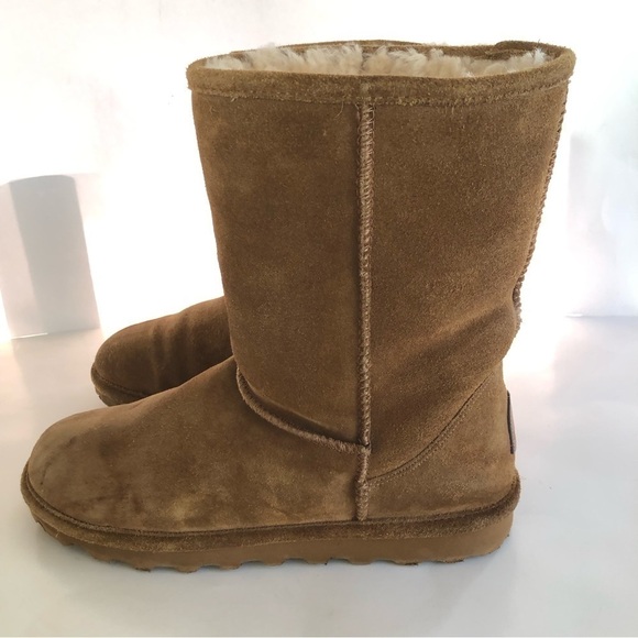 Bearpaw Women's Elle Short Mid-Calf Sheepskin Wool Blend Suede Boots Size 9 - Picture 5 of 13